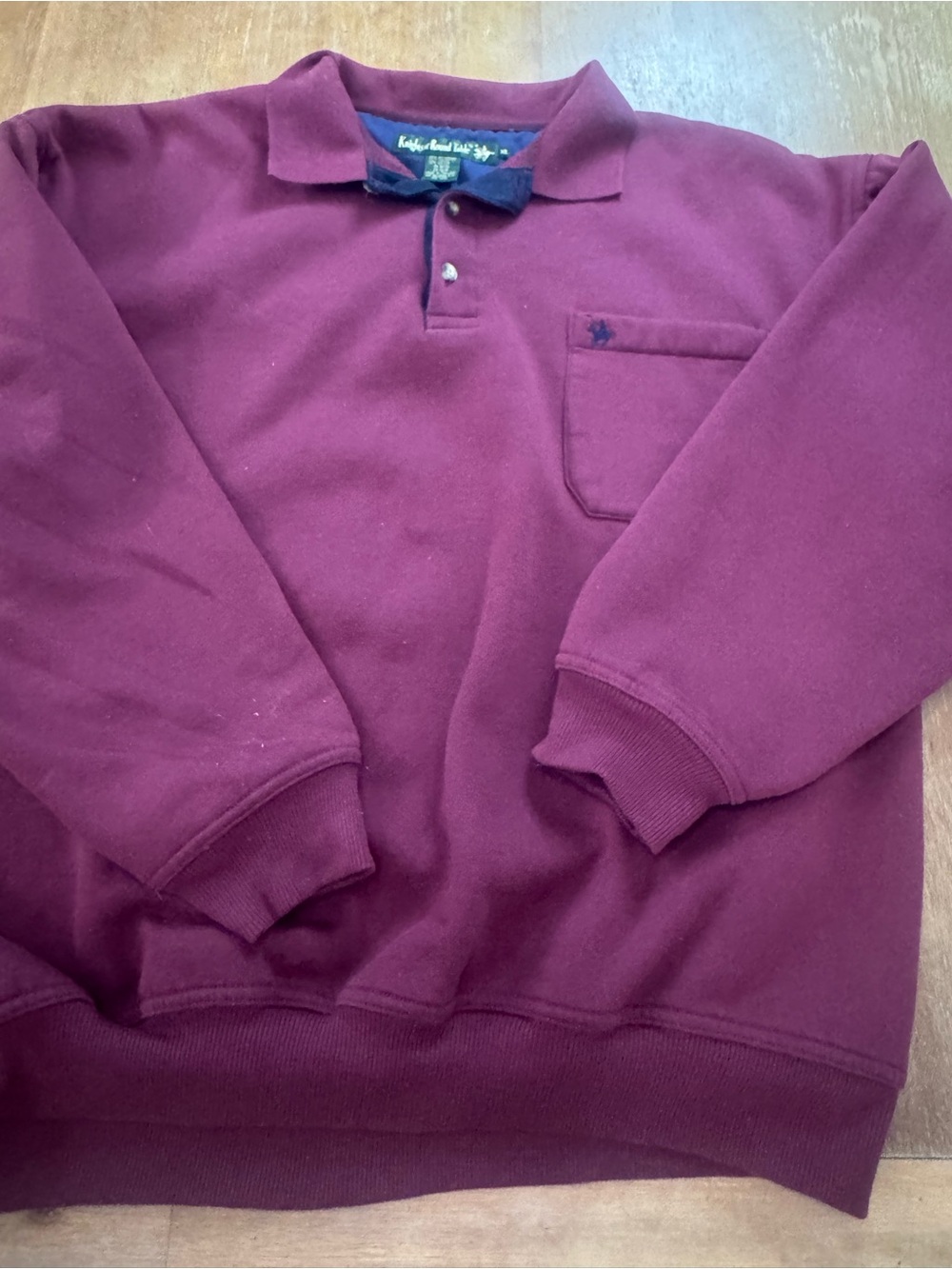 Knights of the Round Table Burgundy Long-Sleeve Polo Sweatshirt